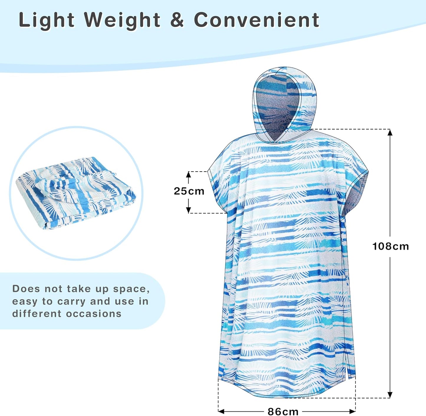 Surf Poncho, Aqua Leaf