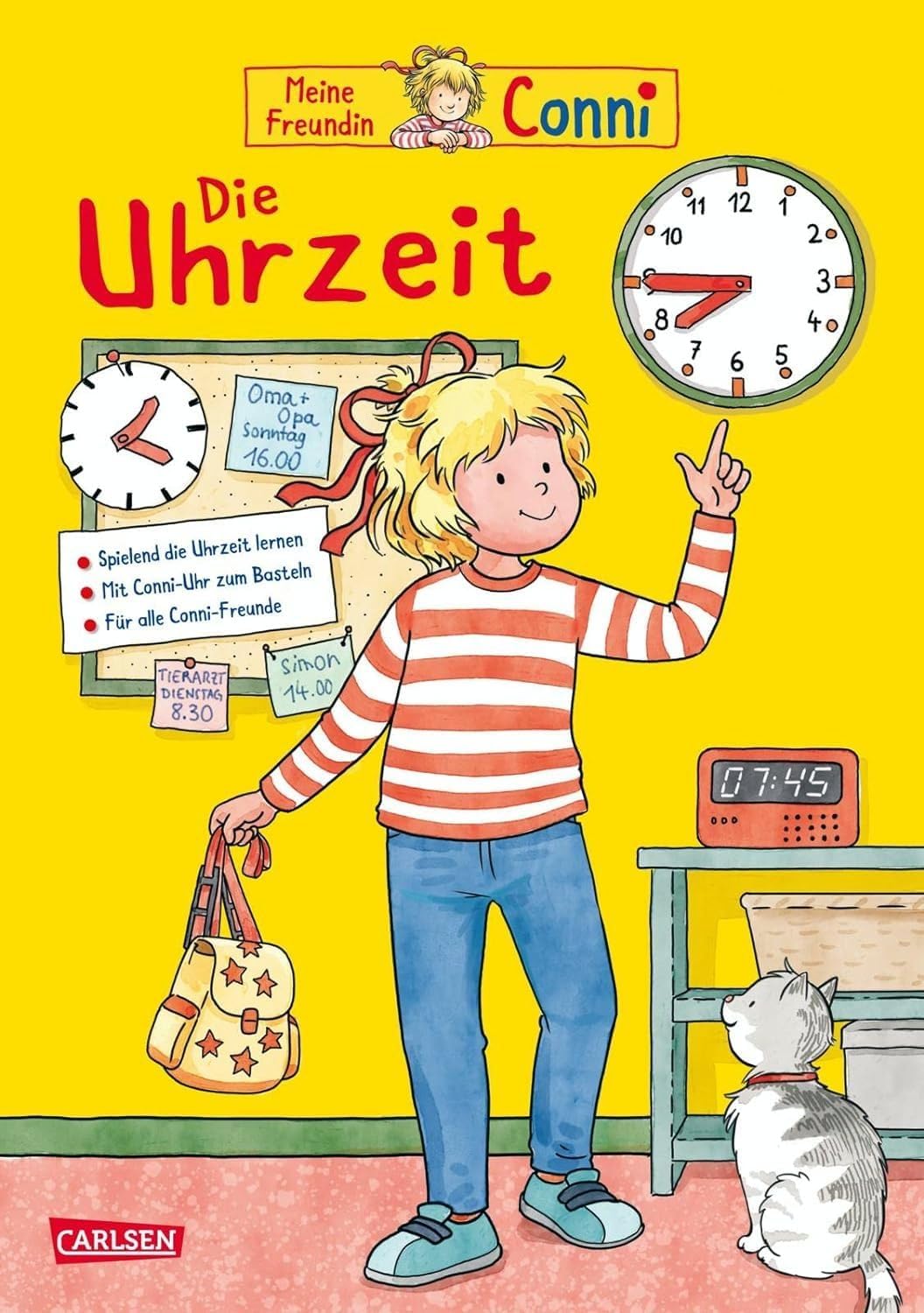 Kinderwecker mit Buch "Conni Die Uhrzeit", Weiss Conni