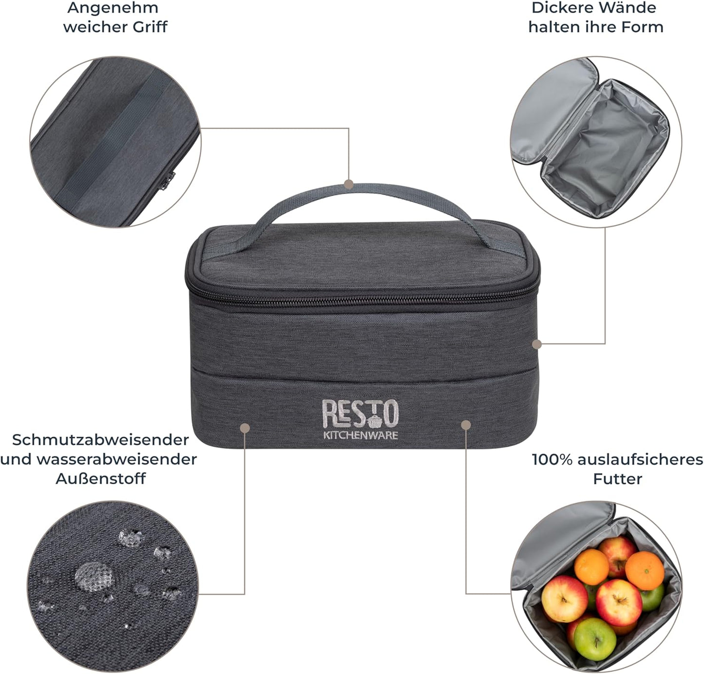 Faltbare Thermotasche, 3.5 L, Grau