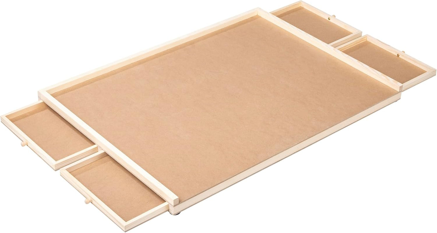 Puzzletisch mit drehbarem Brett und Schubladen