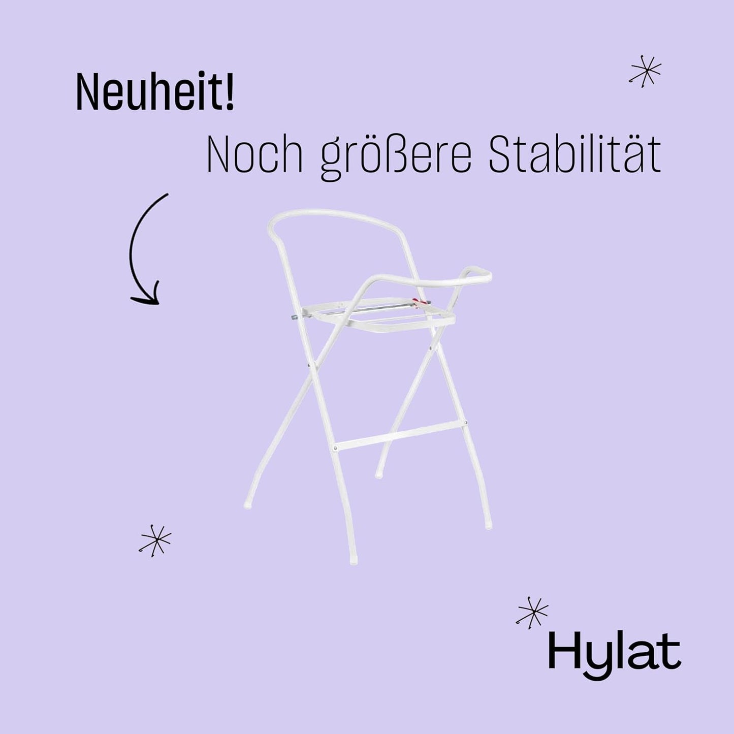 Babywanne mit Ständer und Badesitz, 4-teiliges SET Lite Hug Me - Weiss