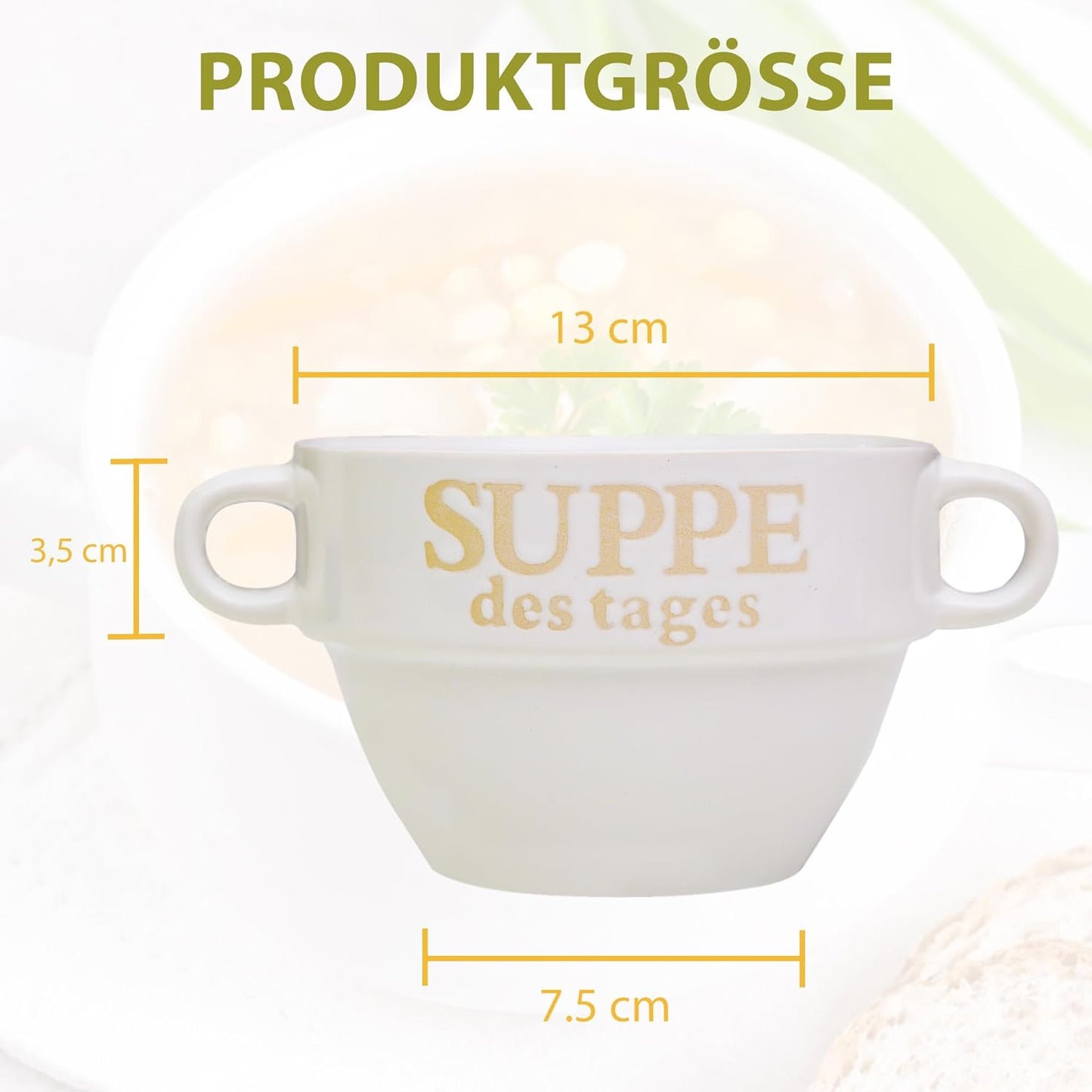 12er-Set Suppentassen, 12 Stück Weiss