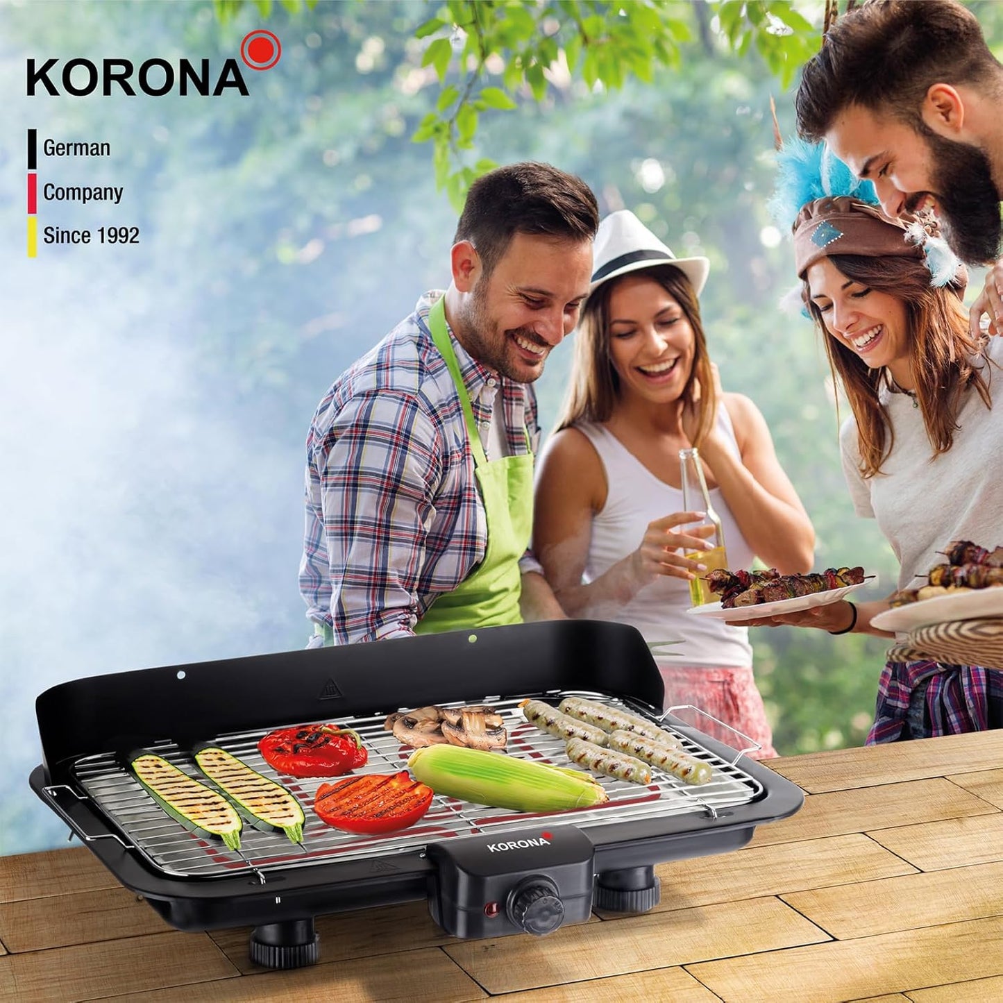 46117 Tischgrill mit XXL-Grillfläche, abnehmbarem Heizelement & stufenloser Temperatureinstellung