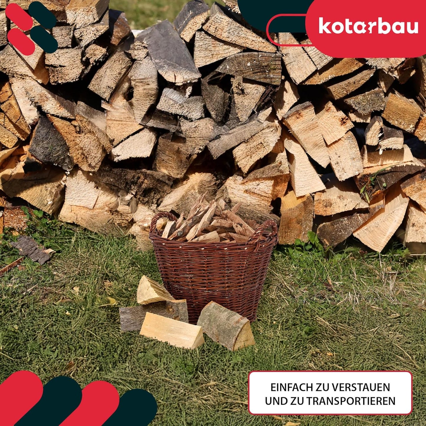 Weidenkorb für Kaminholz, ø 35 cm