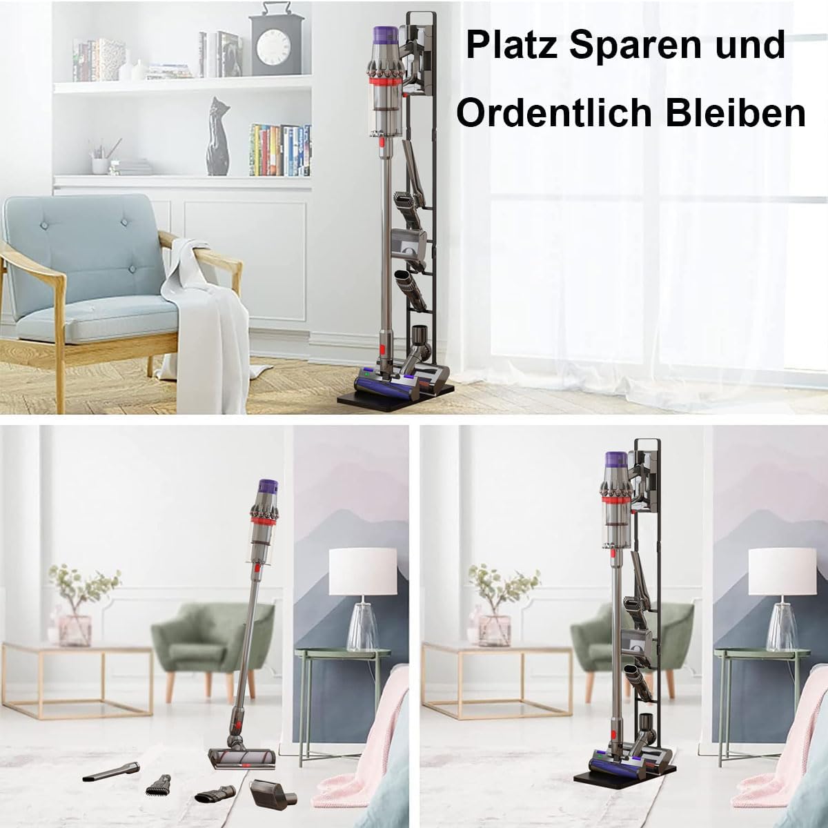Staubsaugerständer für Dyson, Schwarz