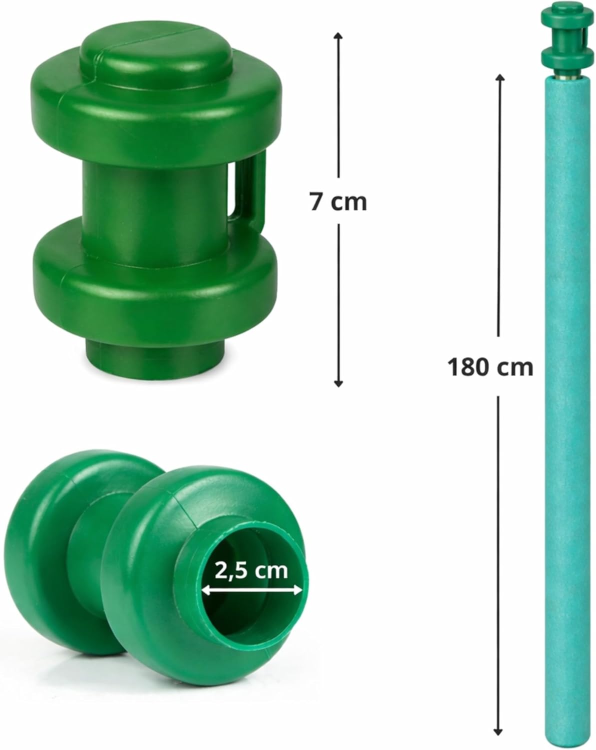 Trampolin Stangenschutz-Set, Grün mit Stangen Kappen