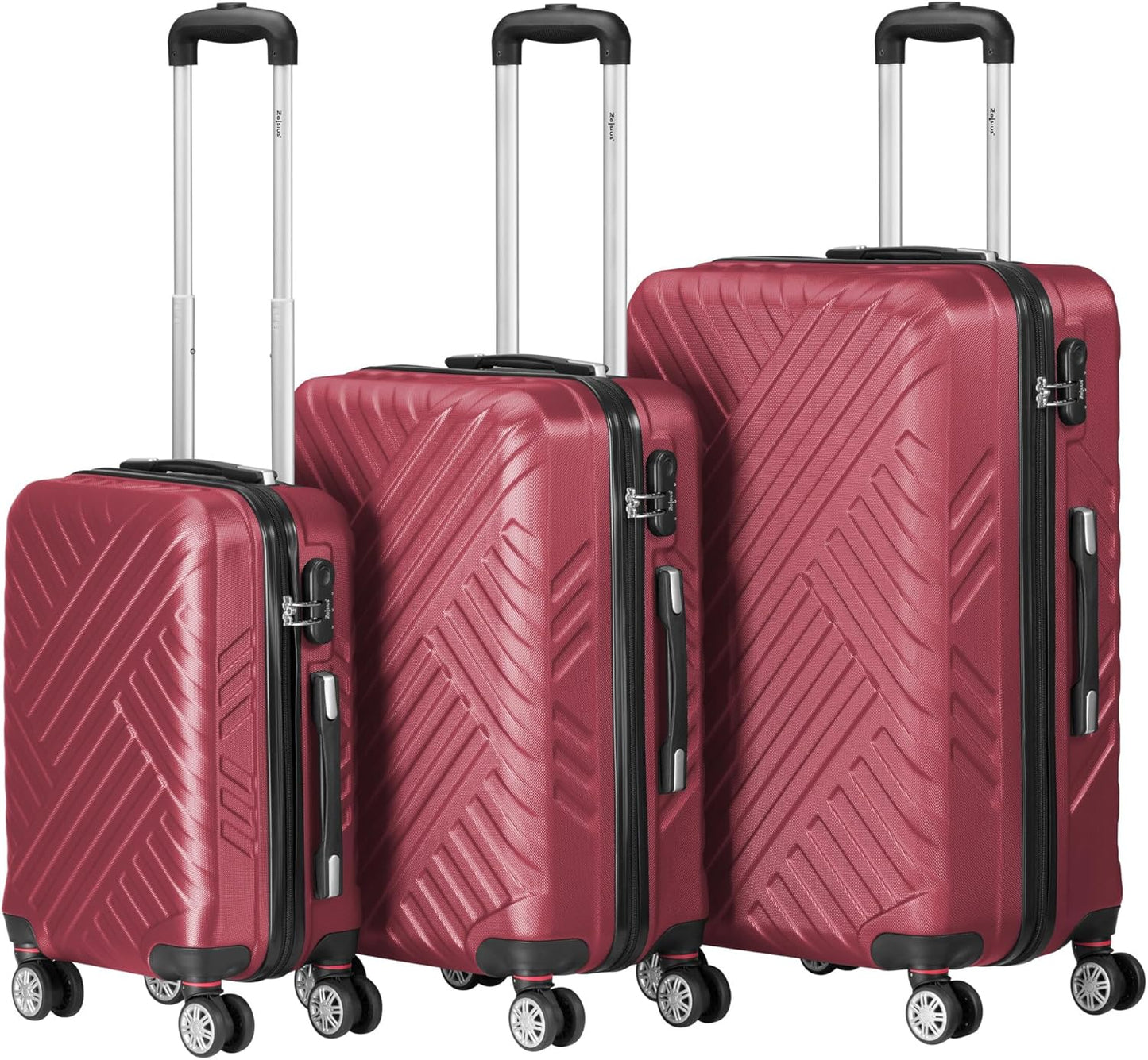 3-teiliges Hartschalenkoffer-Set, Rot