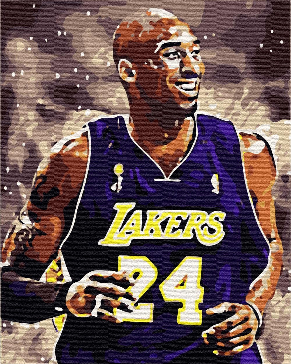 Malen nach Zahlen Set - Kobe Bryant, Kobe Bryant Basketball Mit Rahmen