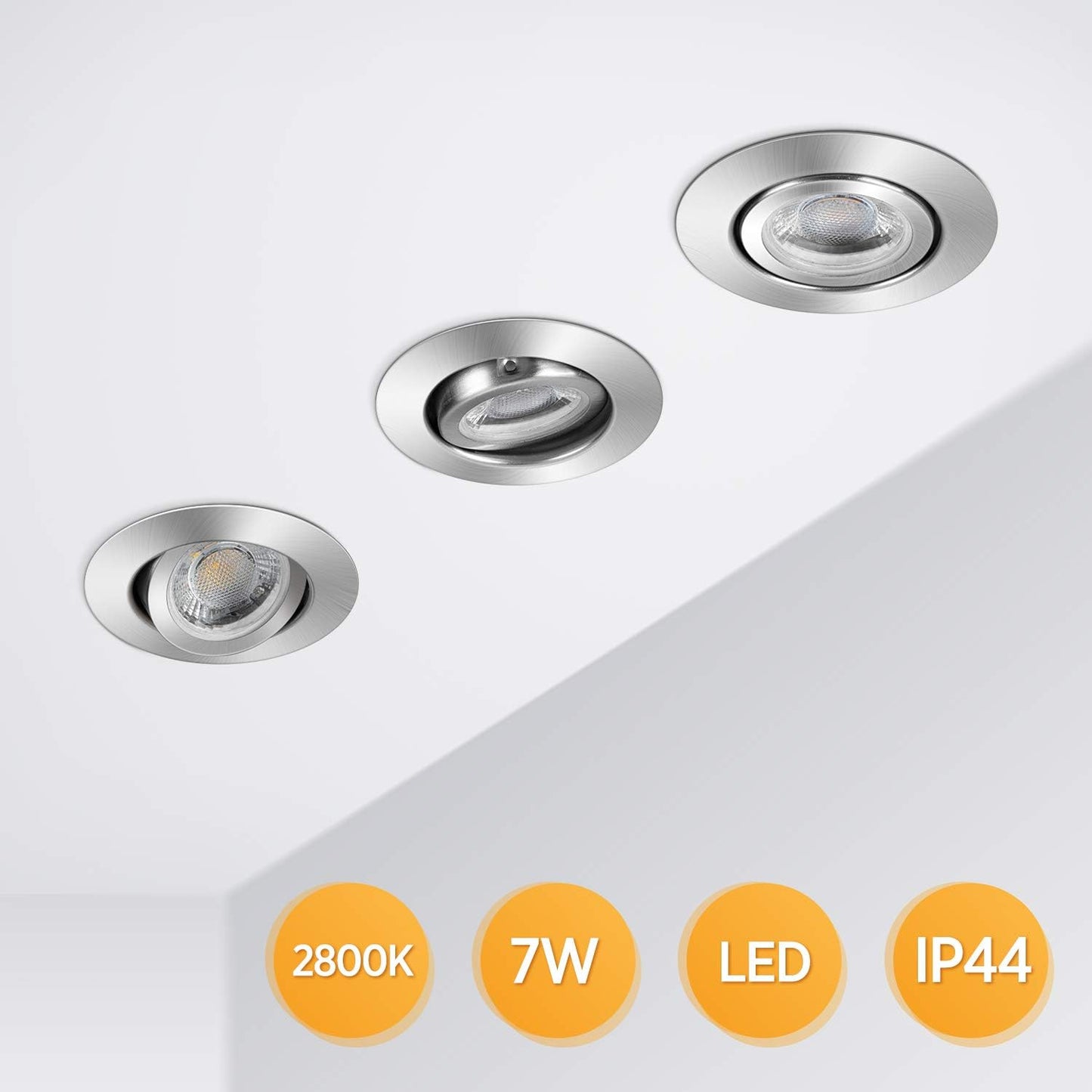 5er-Set LED-Einbaustrahler, Warmweiss