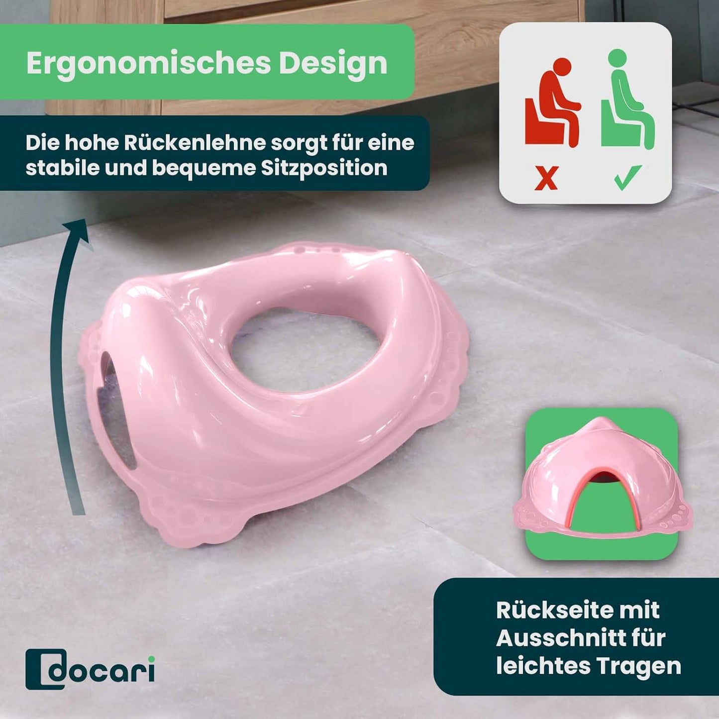 Toilettentrainer Set mit Toilettenaufsatz und Hocker, Einhorn-Motiv, Einhorn 2er Set