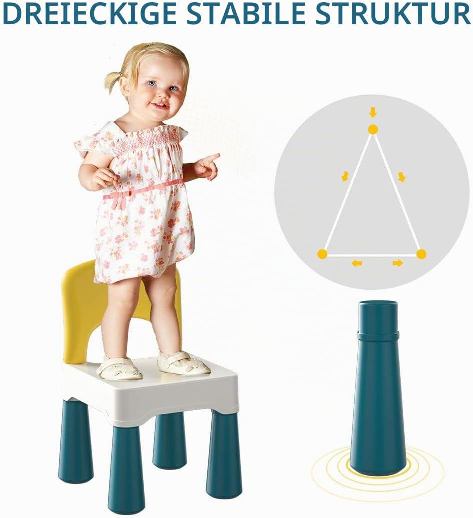 Kinderstuhl mit Ergonomischer Rückenlehne, Grün