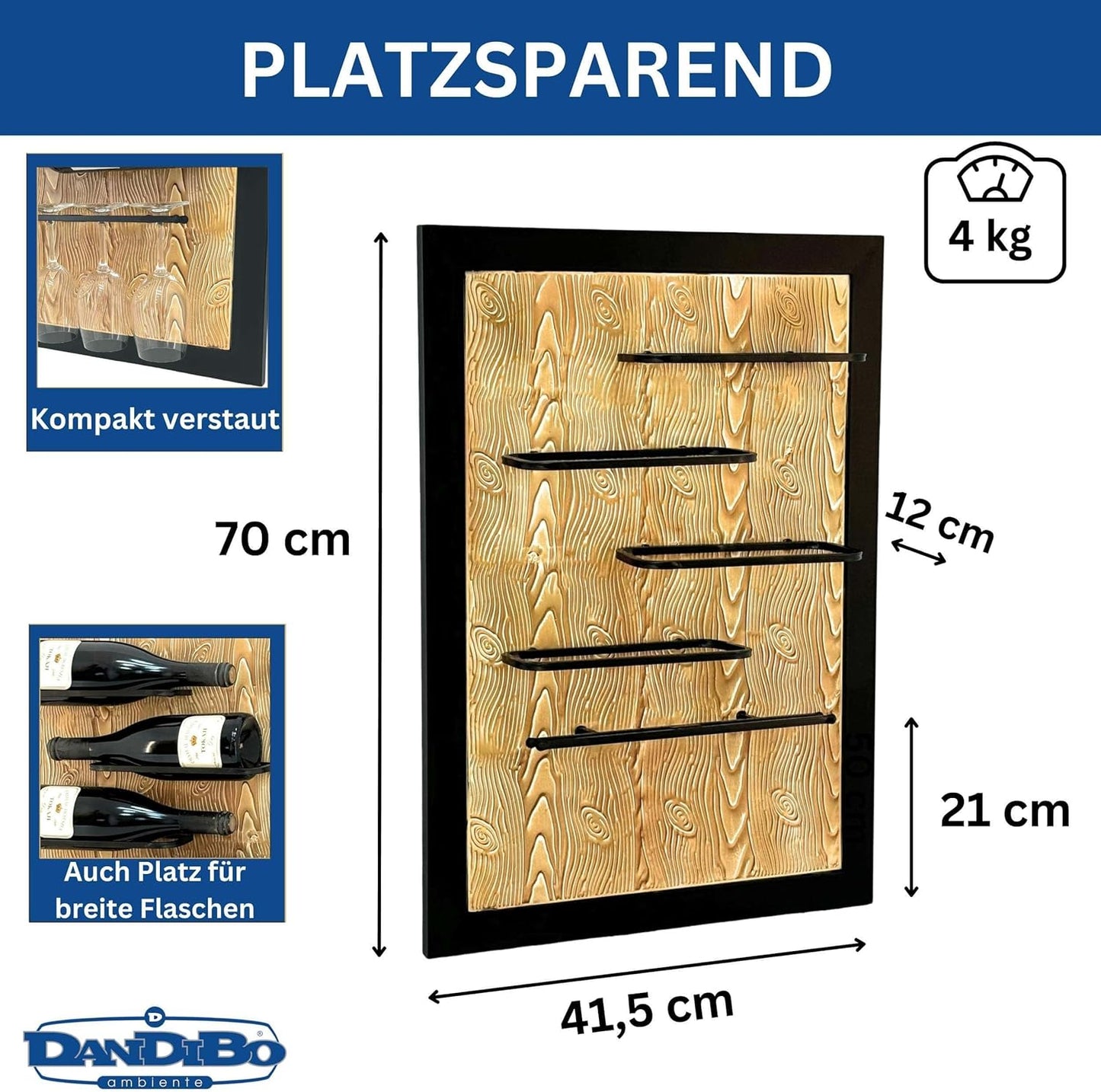 Weinregal mit Glashalter