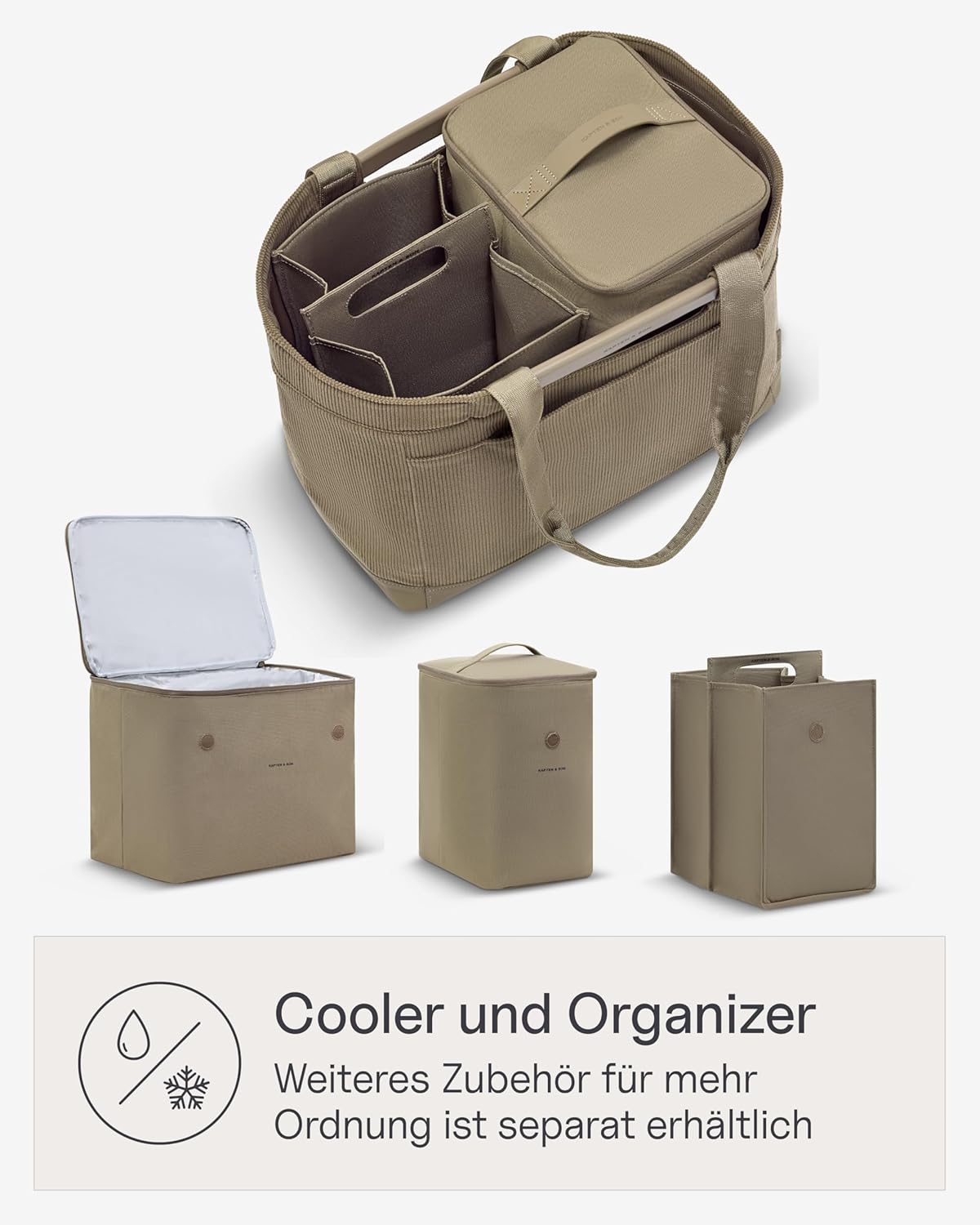 Vaasa Kühltasche für Einkaufskorb, Dusty Khaki Cooling Inlay Large