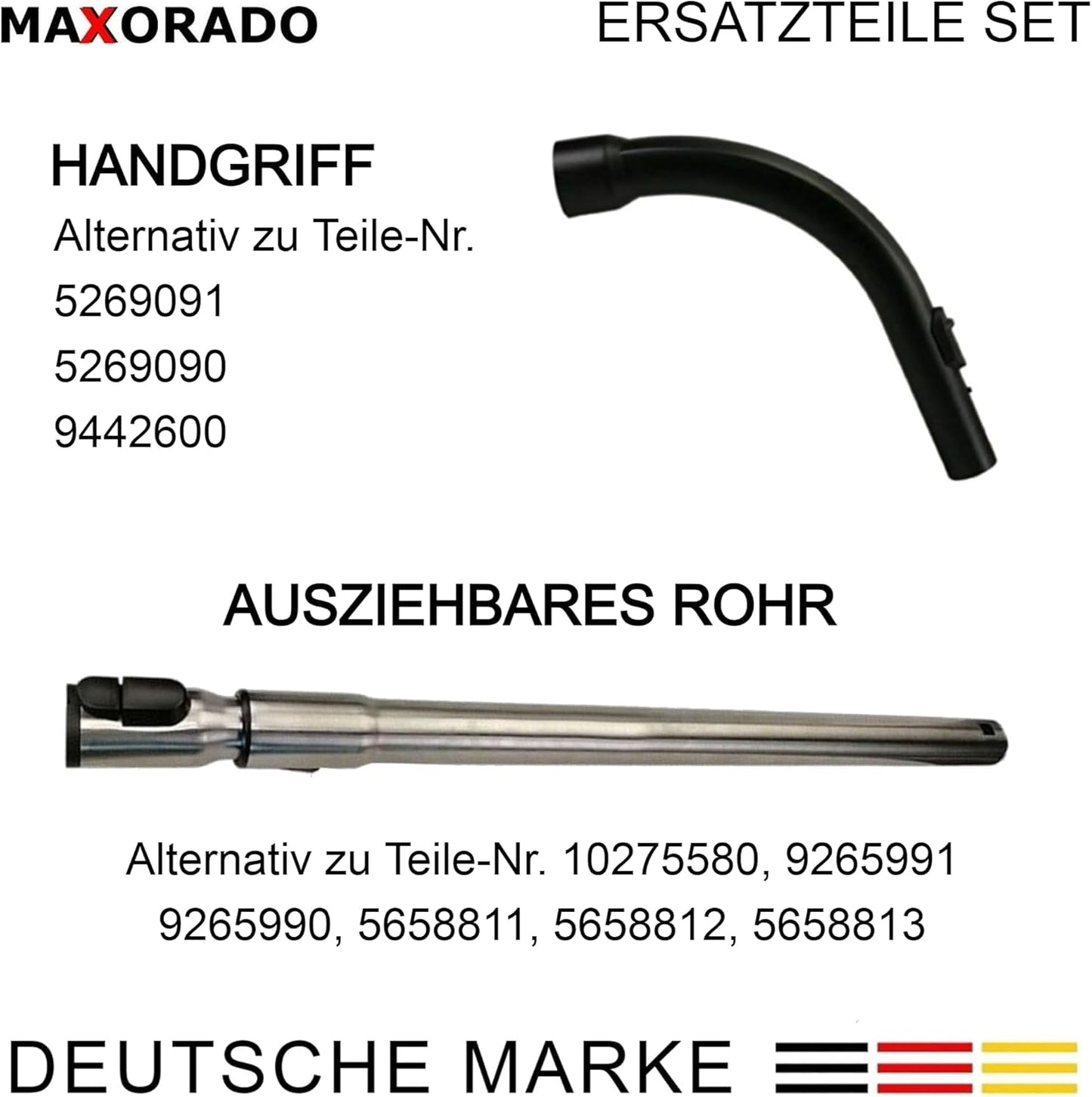 Teleskoprohr mit Griff für Miele Staubsauger