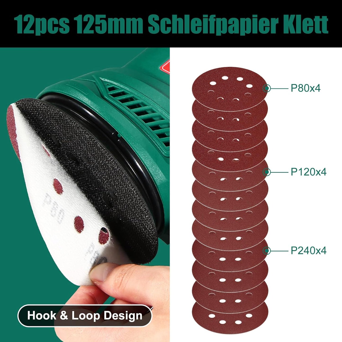 Exzenterschleifer mit Absaugung und Zubehör