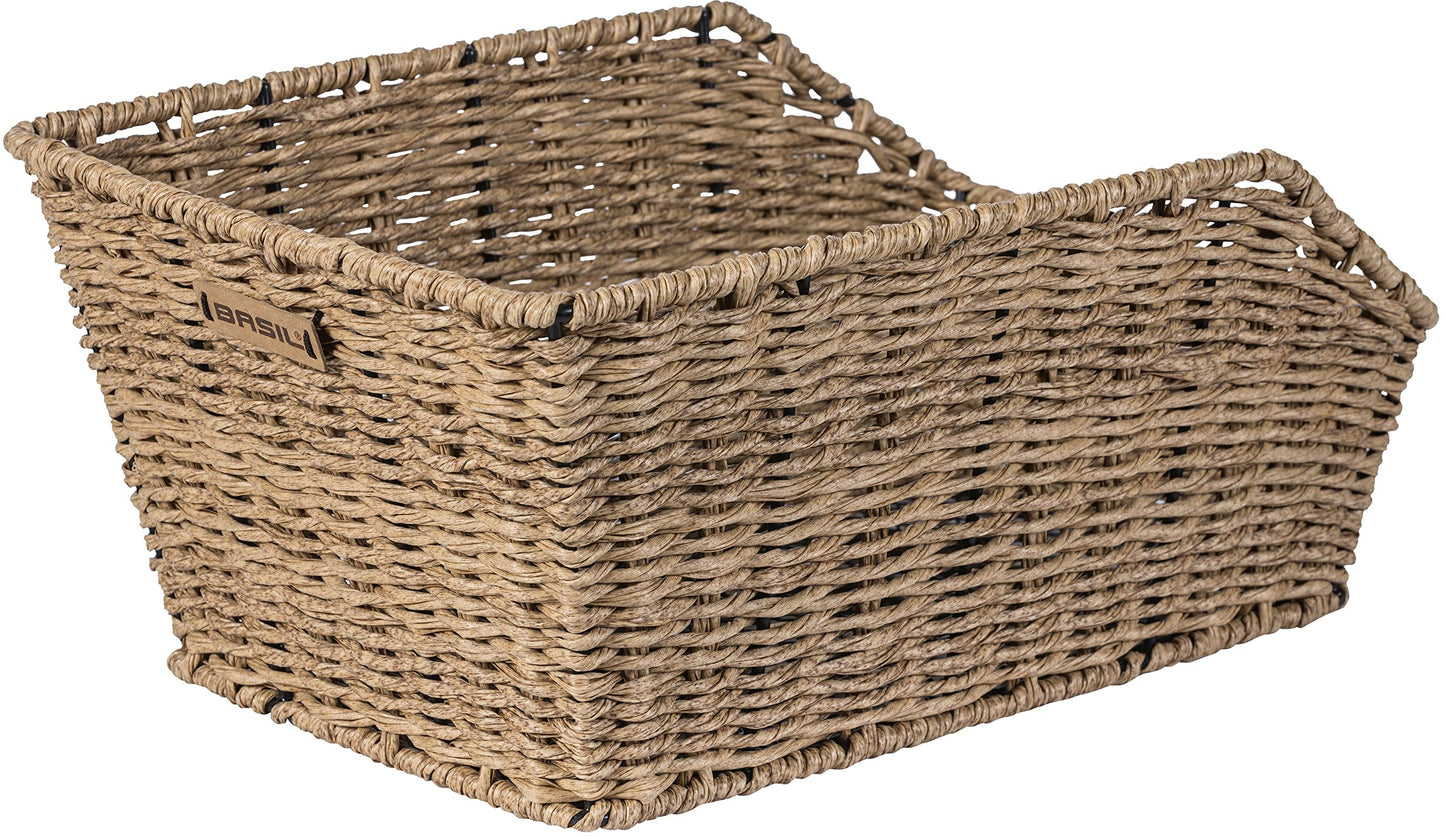 Hinterradkorb Cento, Schwarz mit Rattan-Optik Single