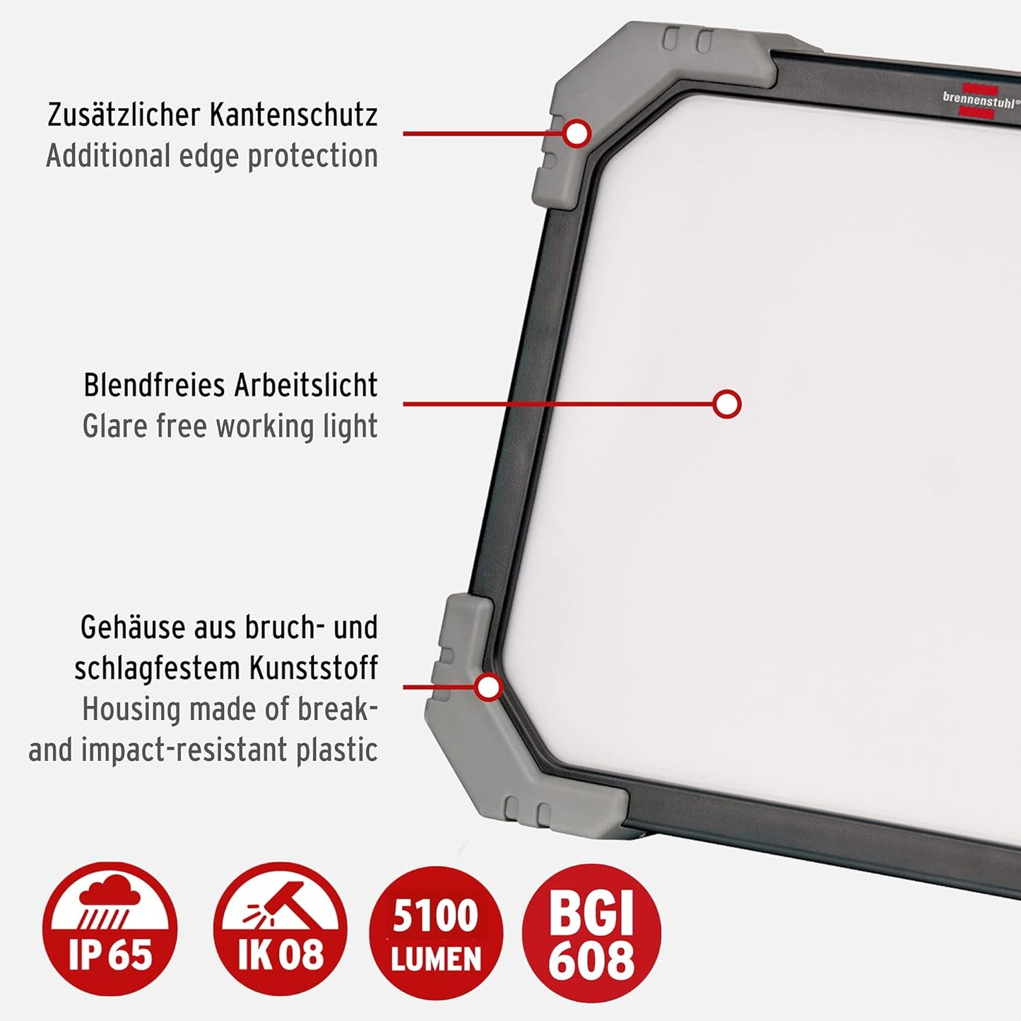Mobiler LED Strahler DINORA 5050, 5m Kabel 5100lm Single