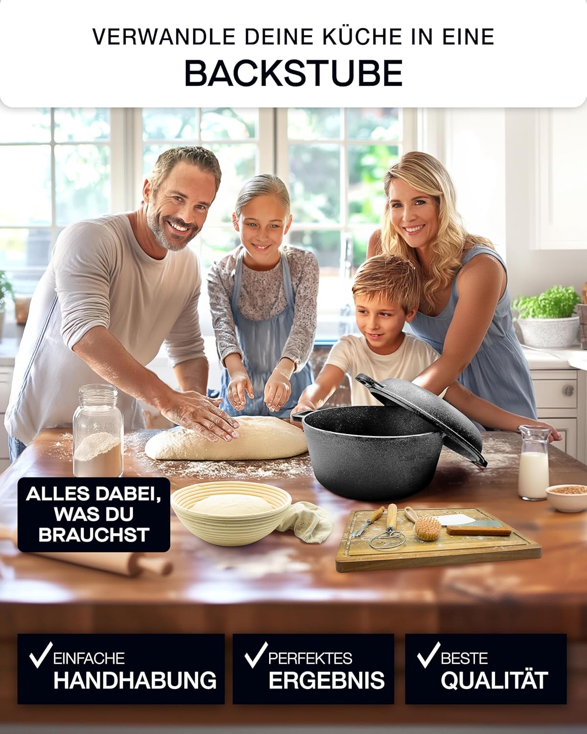 Brotbacktopf-Set mit Zubehör