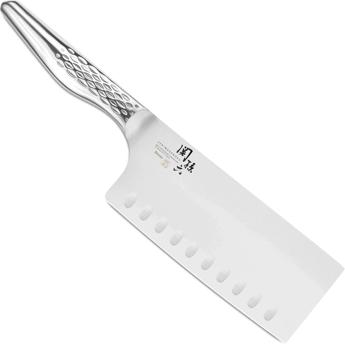 Seki Magoroku Shoso Hackmesser mit Klingenschutz, 10) China-Kochmesser 16cm