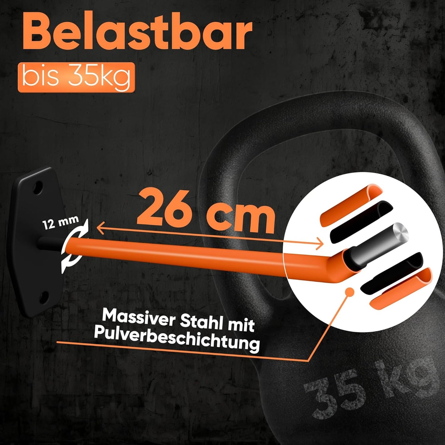 Reifen Wandhalterung 4er-Set, orange