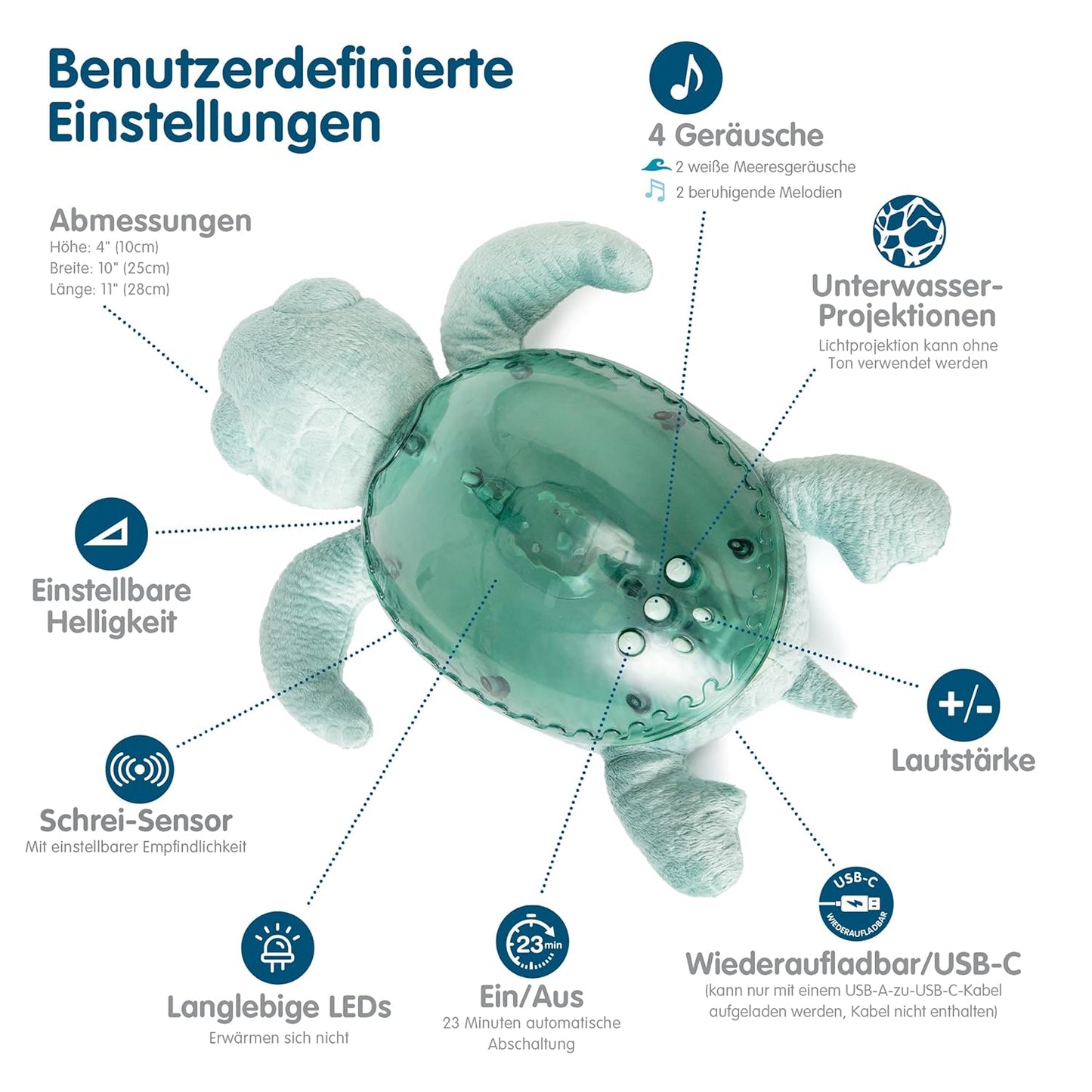 Tranquil Turtle, Eco Tranquil Turtle - Grün (Wiederaufladbar)