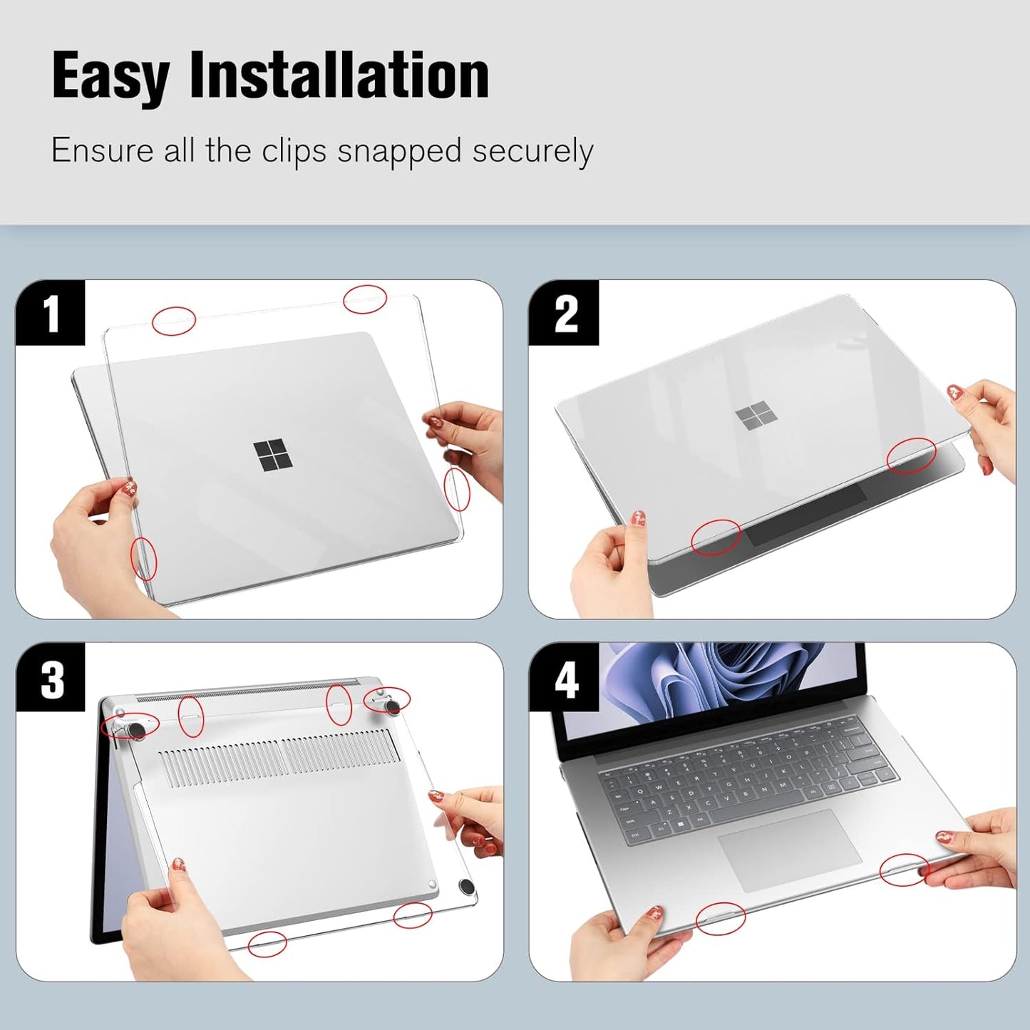 Hartschale für 15 Zoll Surface Laptop 3/4/5, *Transparent