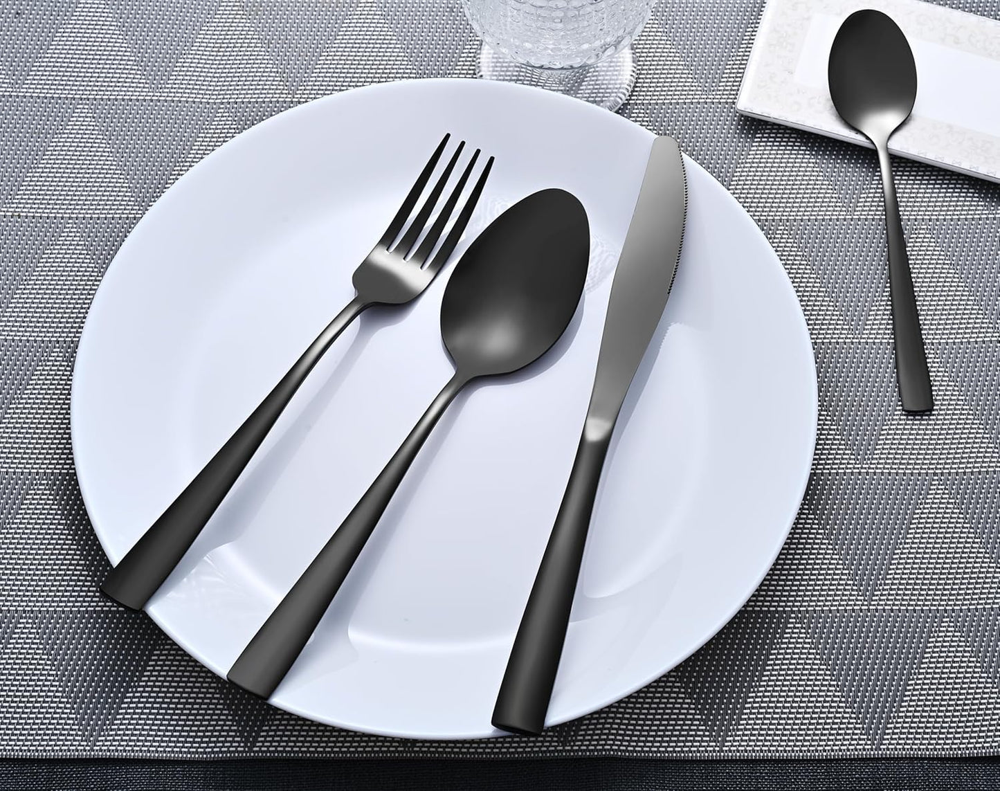 Spülmaschinenfestes Besteckset, 32 - teilig Schwarz
