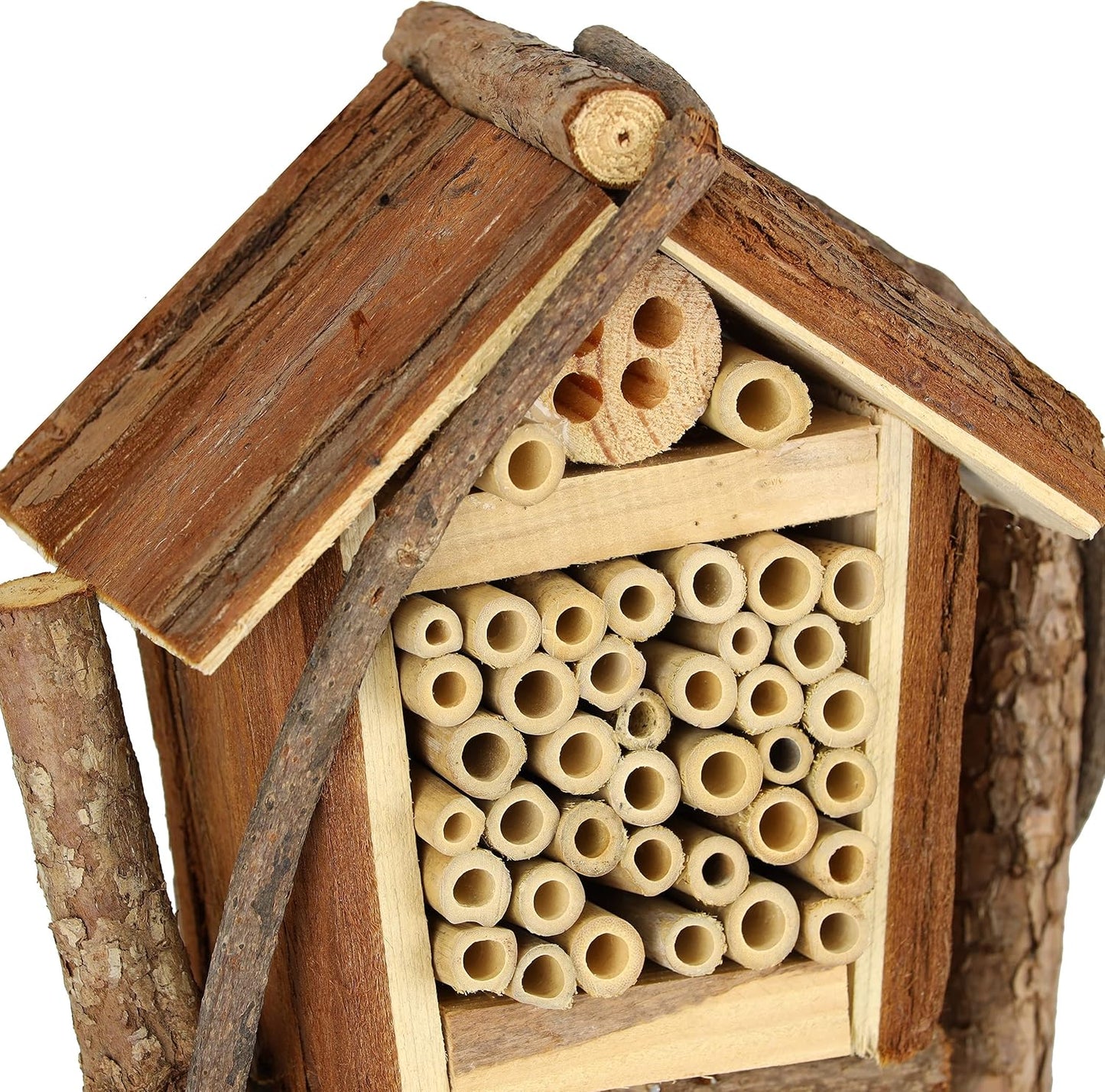 2er-Set Insektenhotel mit Blumentopf, natur 46 x 19 x 24.5 cm
