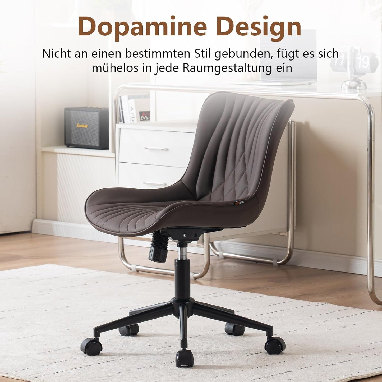 Ergonomischer Bürostuhl mit Wippfunktion, Braun
