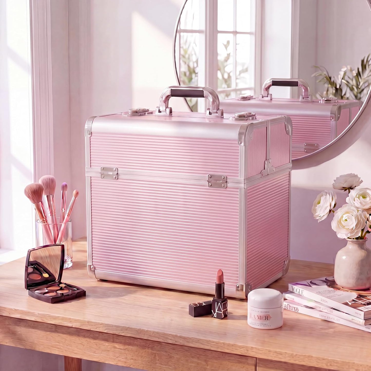 Abschliessbarer Kosmetikkoffer, Rosa