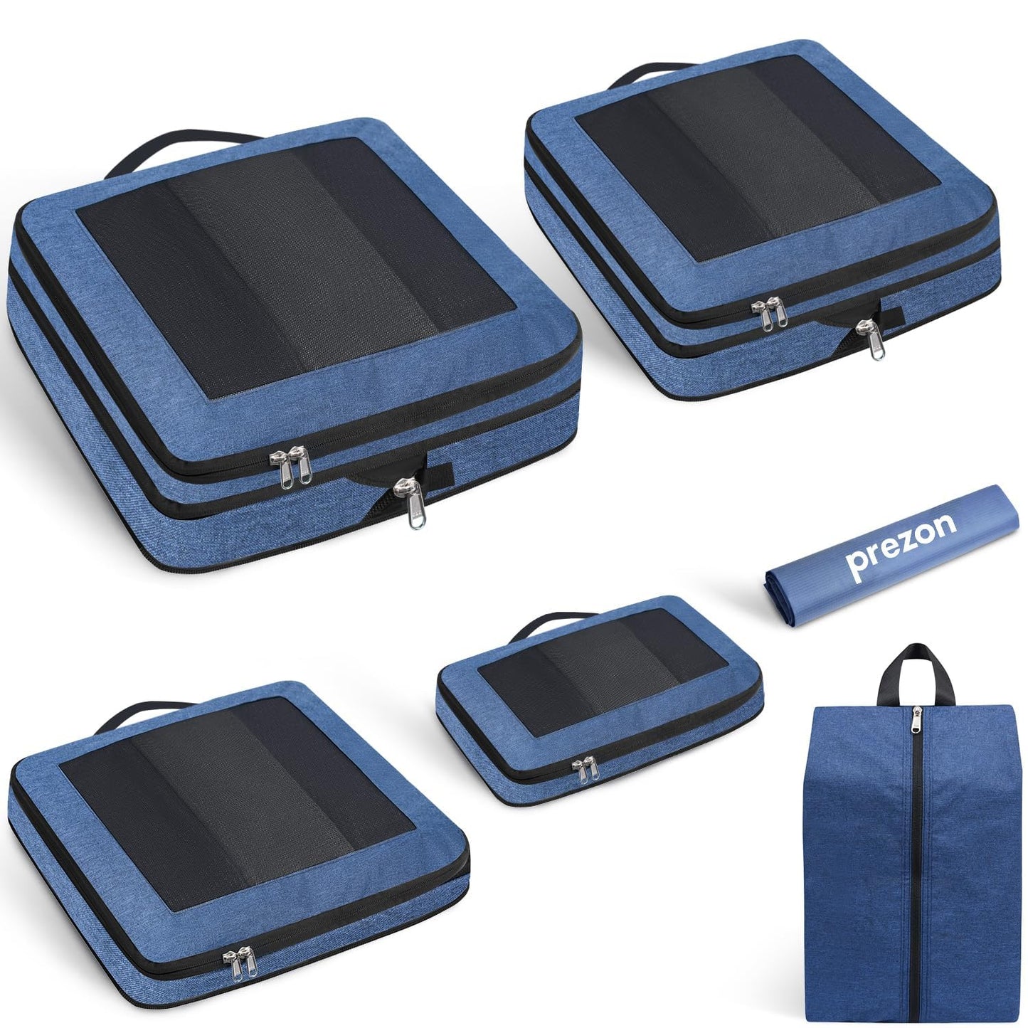 6-teiliges Kompressions-Packwürfel-Set, Blaugrün 6 Set