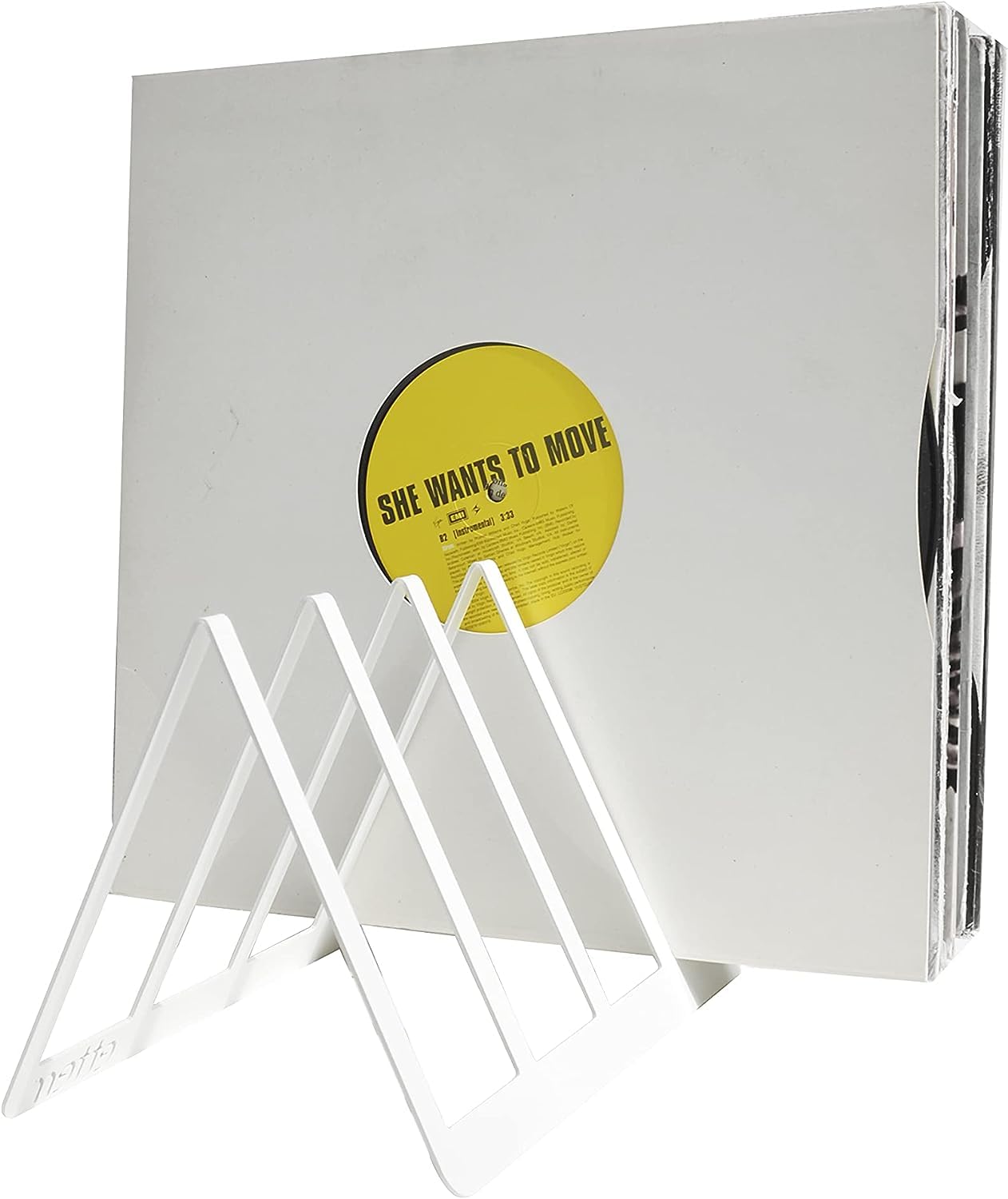 Präsentationshalterung für Vinyl-Schallplatten, Weiss