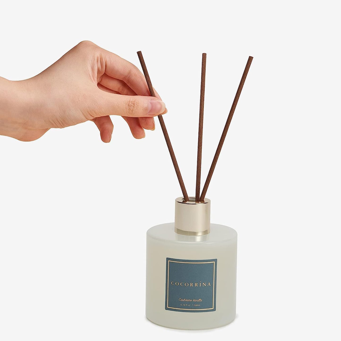 Raumduft Reed Diffuser mit Duftstäbchen, Kaschmir Vanille 200ml