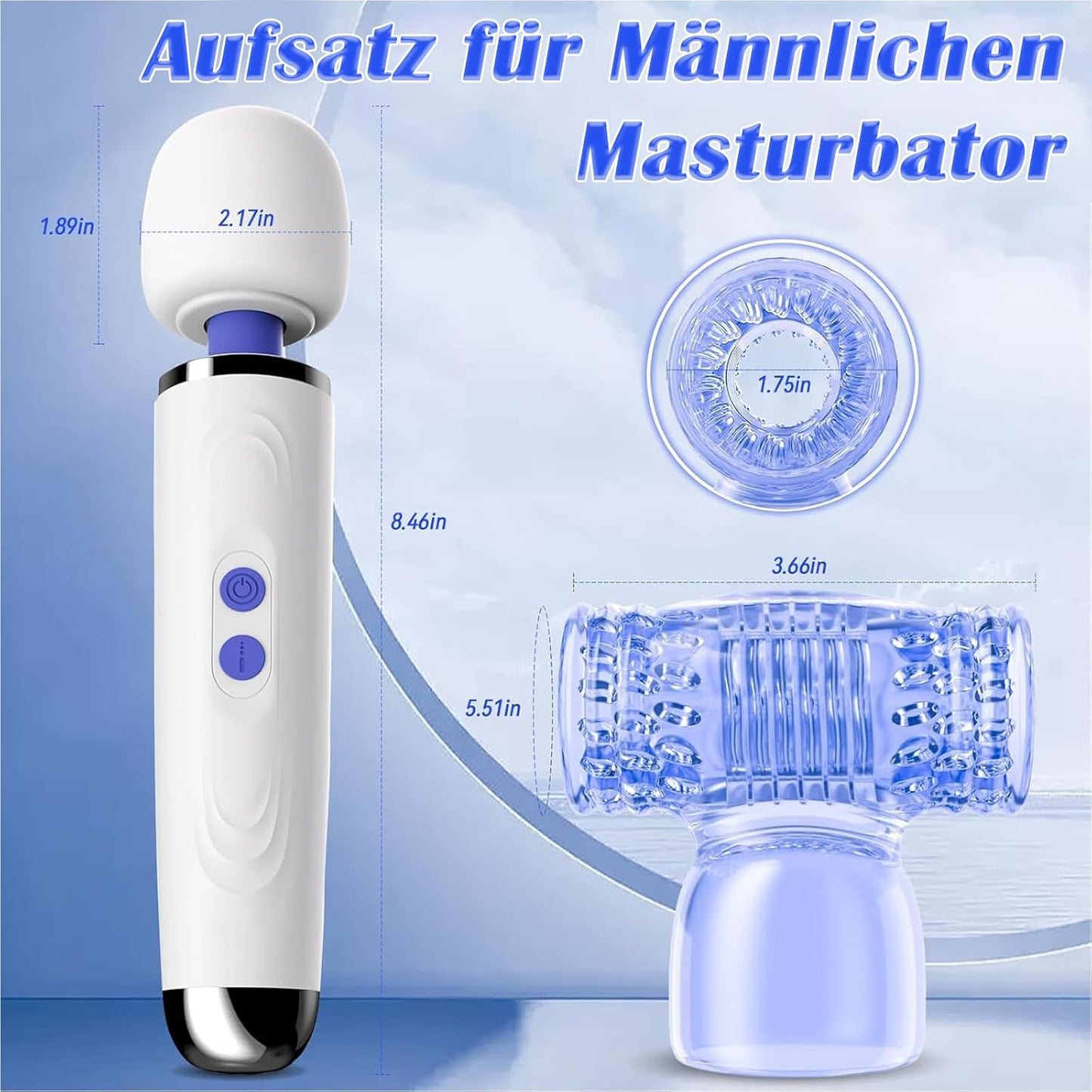 Massagestab mit Masturbator-Aufsatz