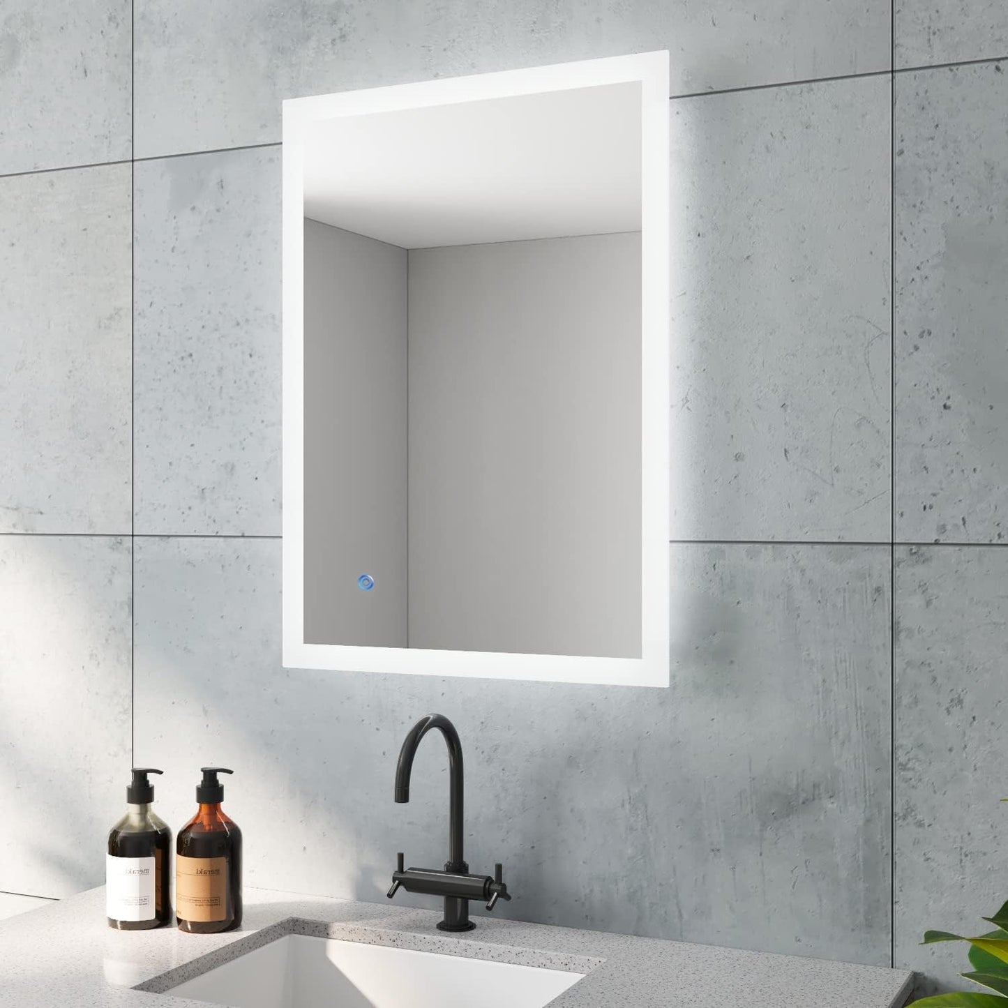 Bourges Badspiegel mit LED-Beleuchtung, 50x70cm Kaltweiß Bourges (Touch, Dimmbar, Heizung)