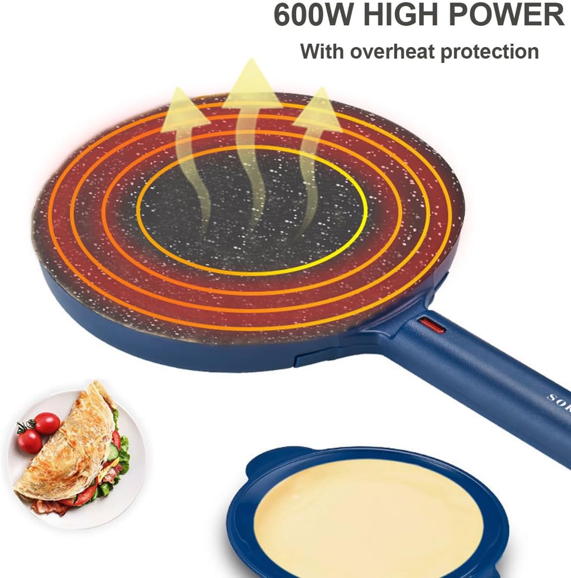 Elektrischer Crêpes-Maker, Blau