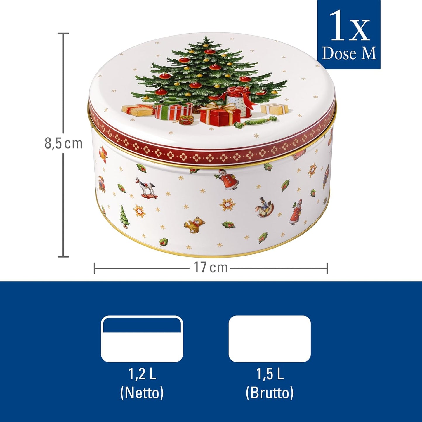 3er-Set Keksdosen Winter Collage, Weiß