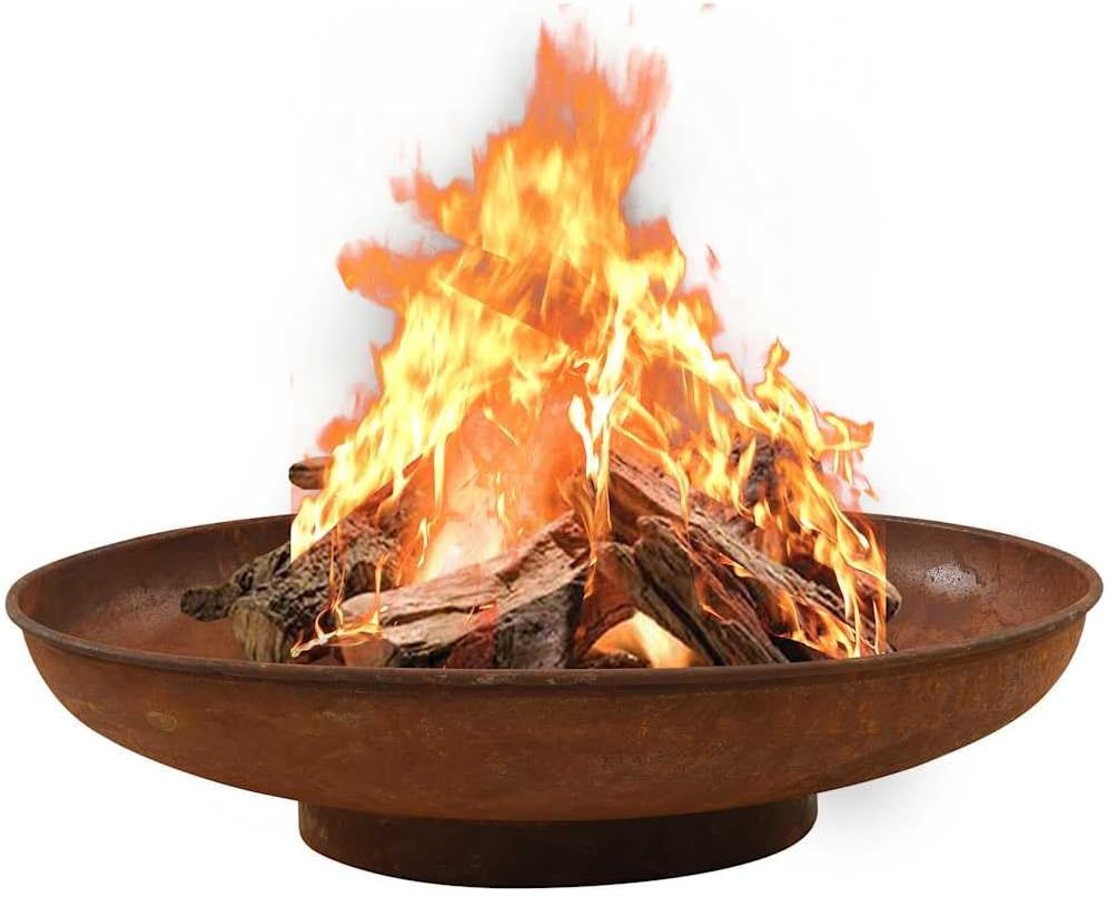 Feuerschale für Garten und Terrasse, Φ 80 x 20 cm / Braun