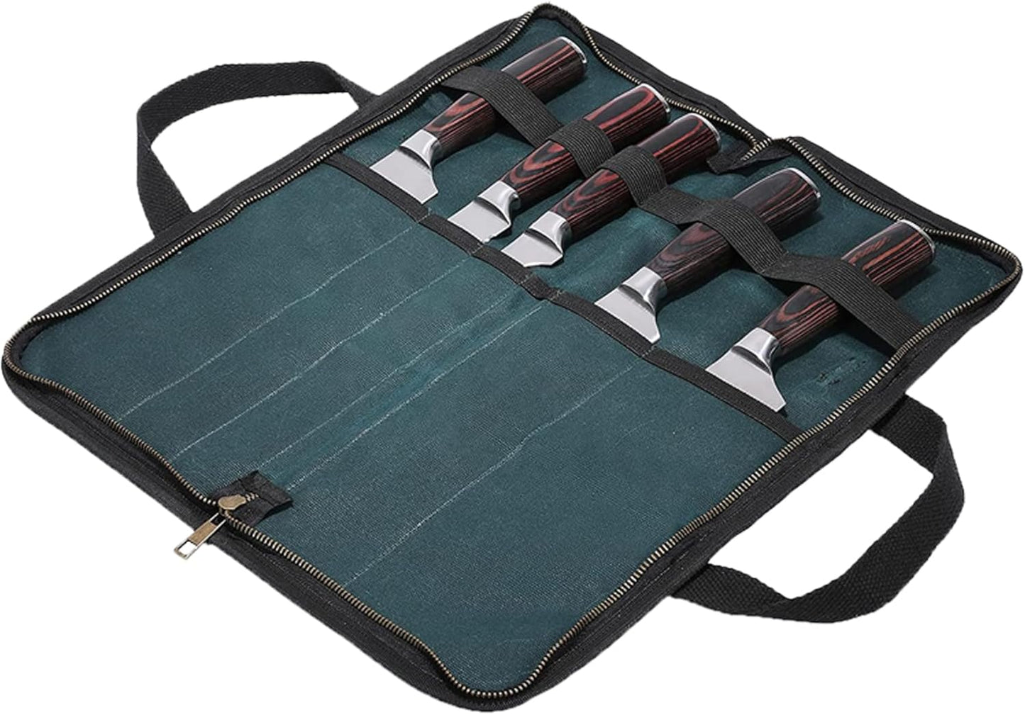 Kochmesser-Rolltasche, Dunkelgrün