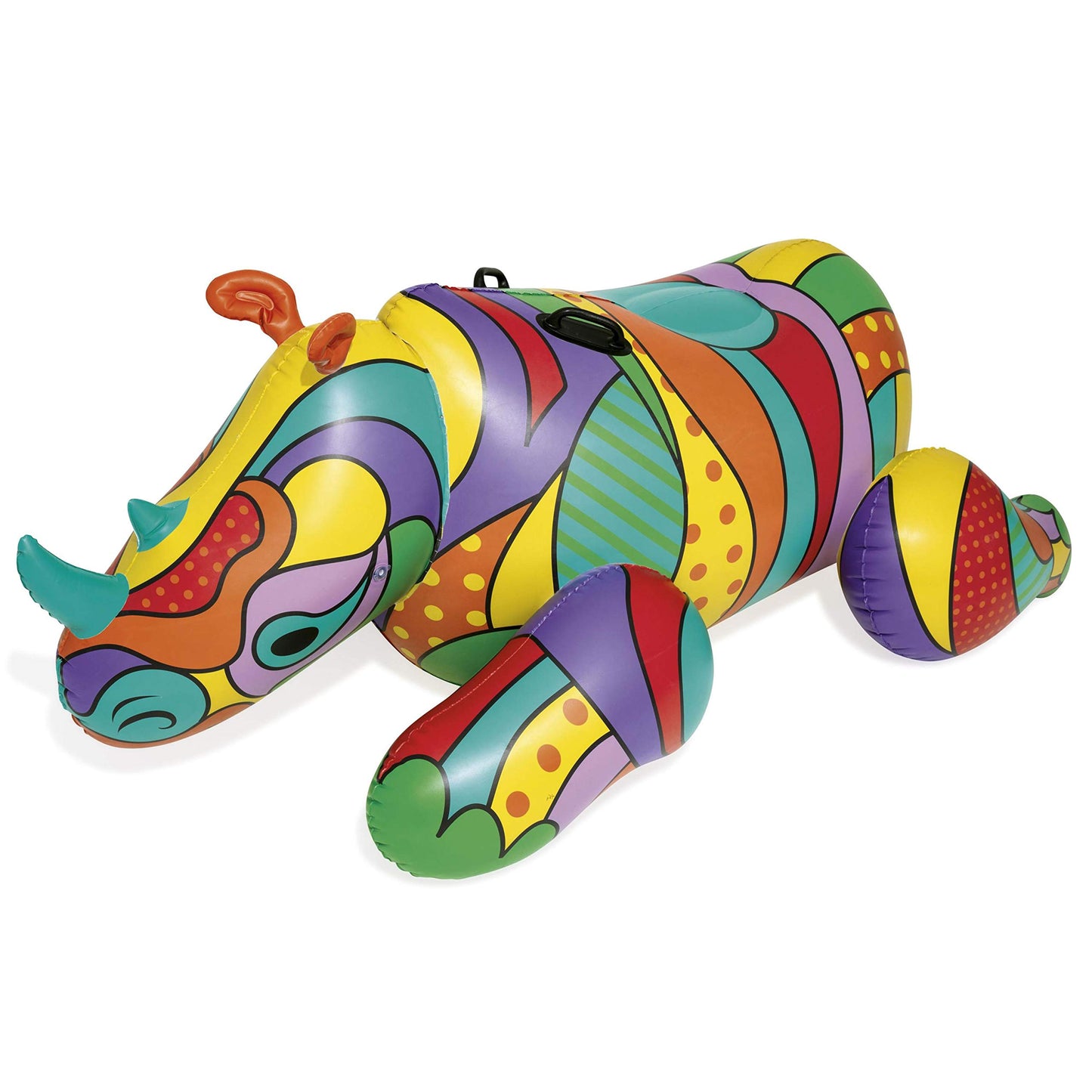 Aufblasbares Nashorn mit Pop-Art Design, Rhino Pool Float