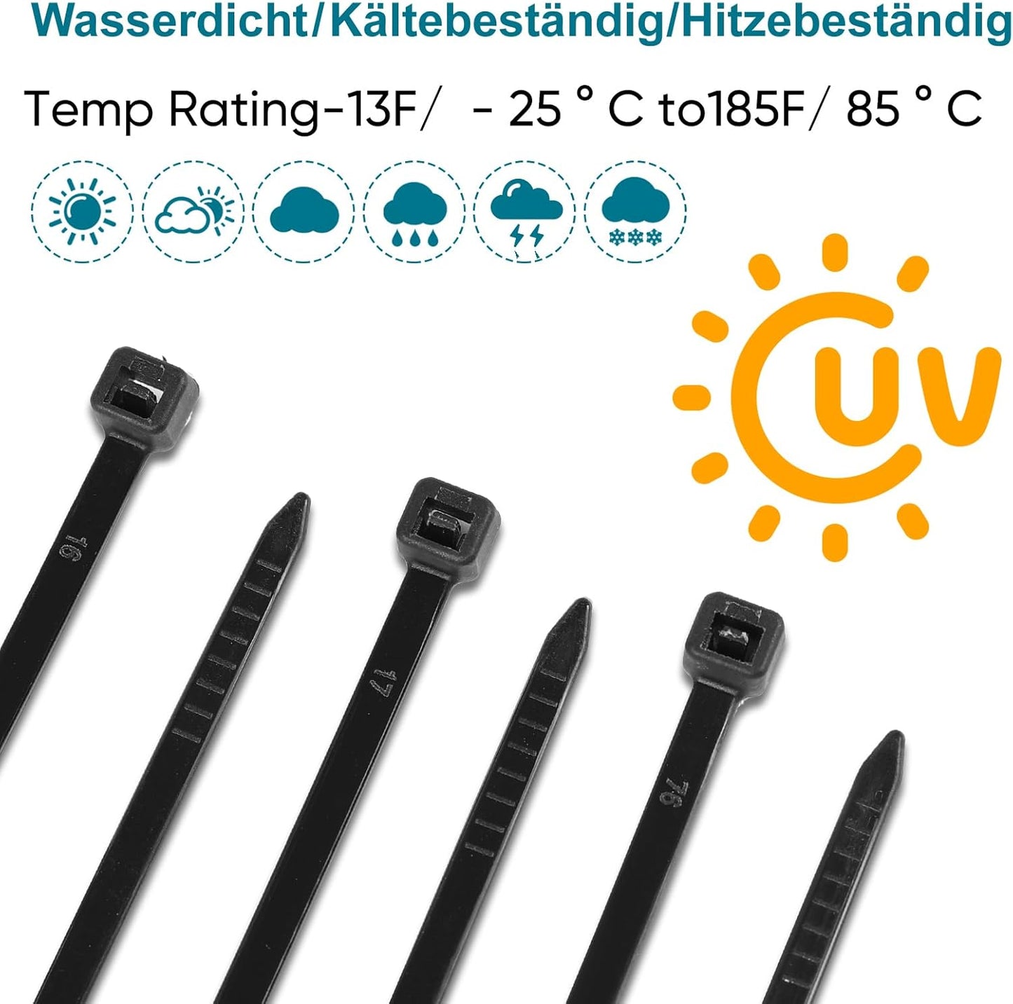 500-teiliges Kabelbinder-Set, 4.8*200mm (500 Stück)