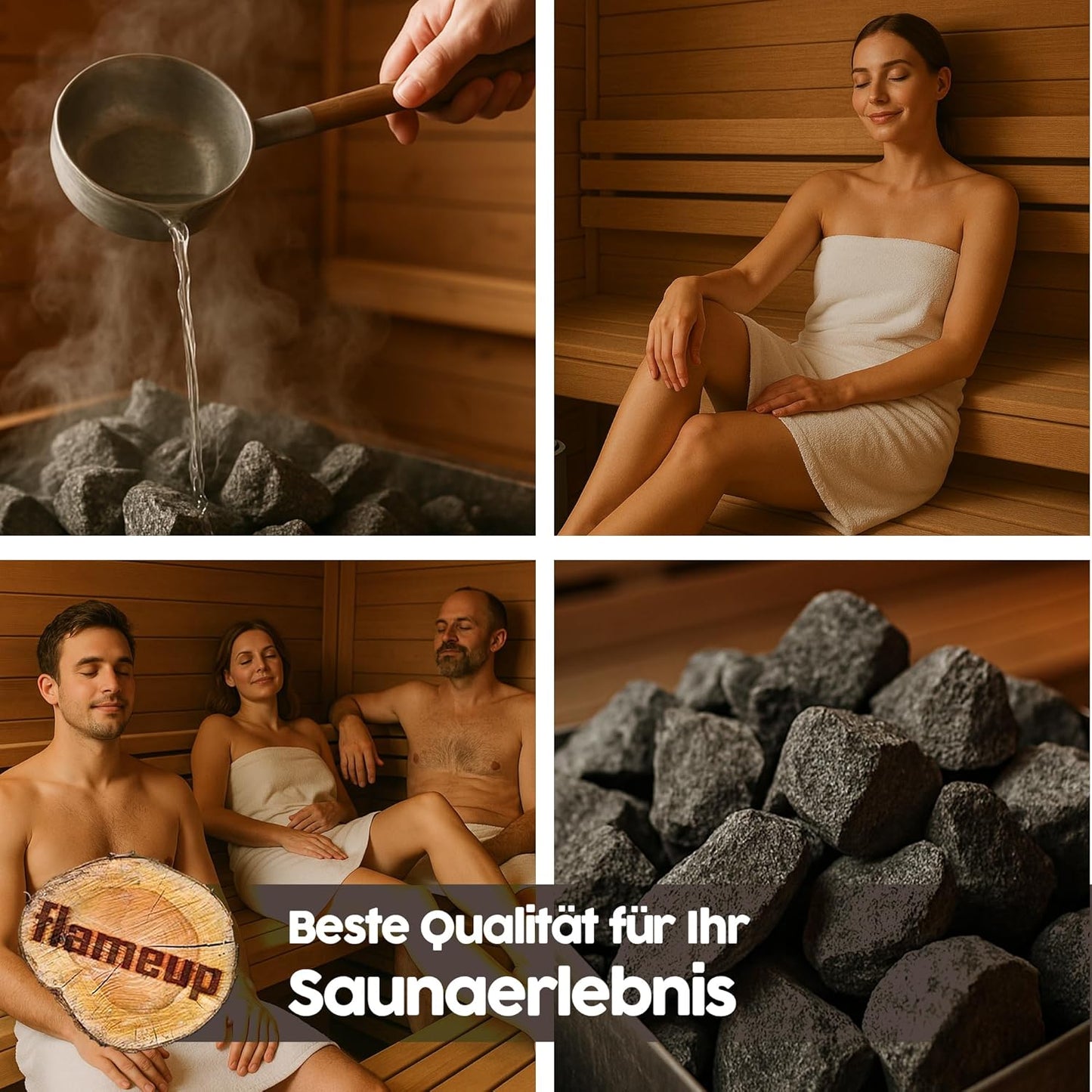 Saunasteine Set, vorgewaschen, 20 kg, 50-80 mm