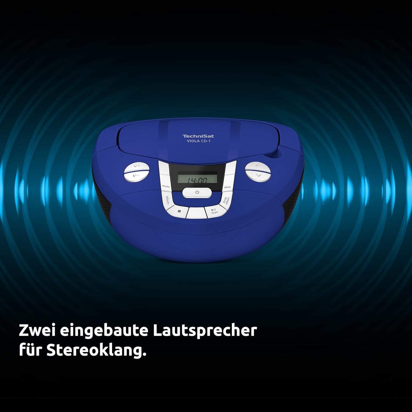 VIOLA CD Boombox mit Bluetooth, blau