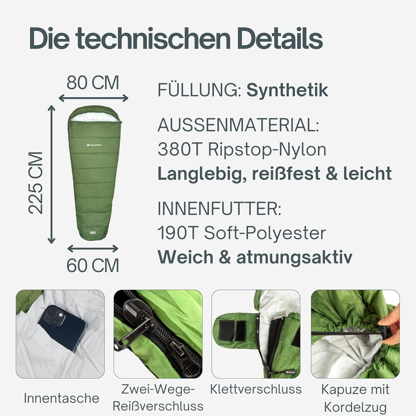 Ultraleichter Sommerschlafsack, L