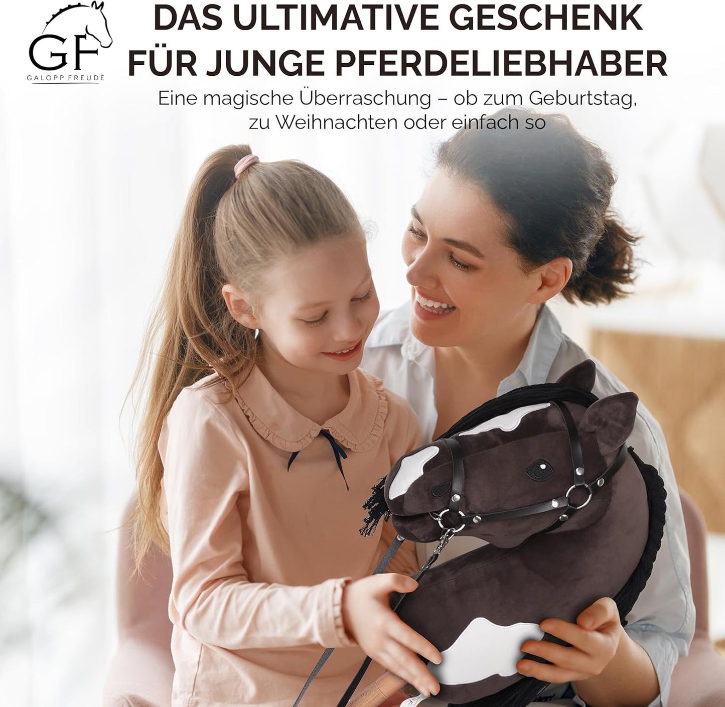 Hobby Horse Steckenpferd Braunschecke mit Zubehör