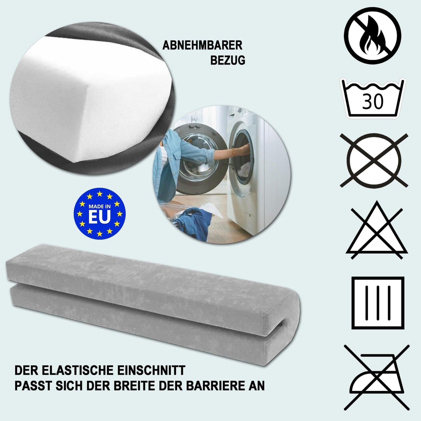 Bettkantenschutz für Kinderbetten, Rosa Mikrofaser 50cm