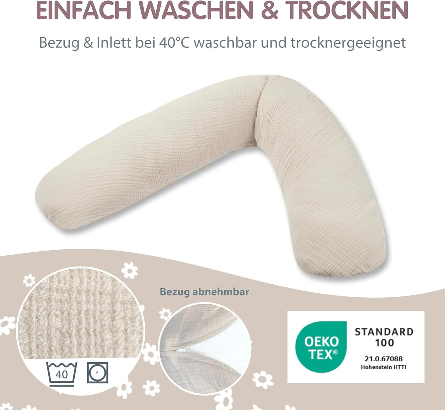 Still- & Schwangerschaftskissen Dodo Pillow Premium, Sandbeige