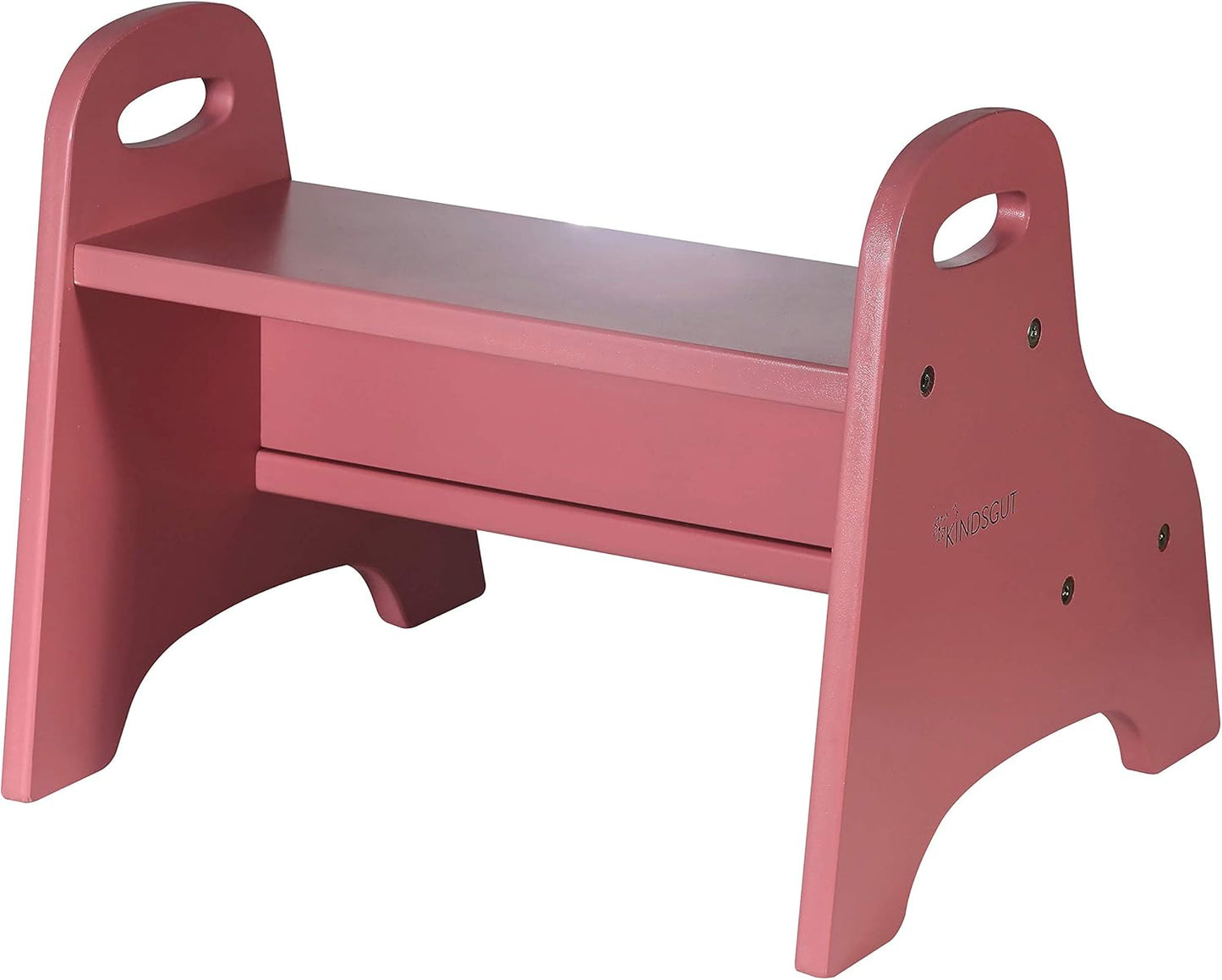 Holztritt-Hocker mit 2 Stufen für Kinder, Altrosa