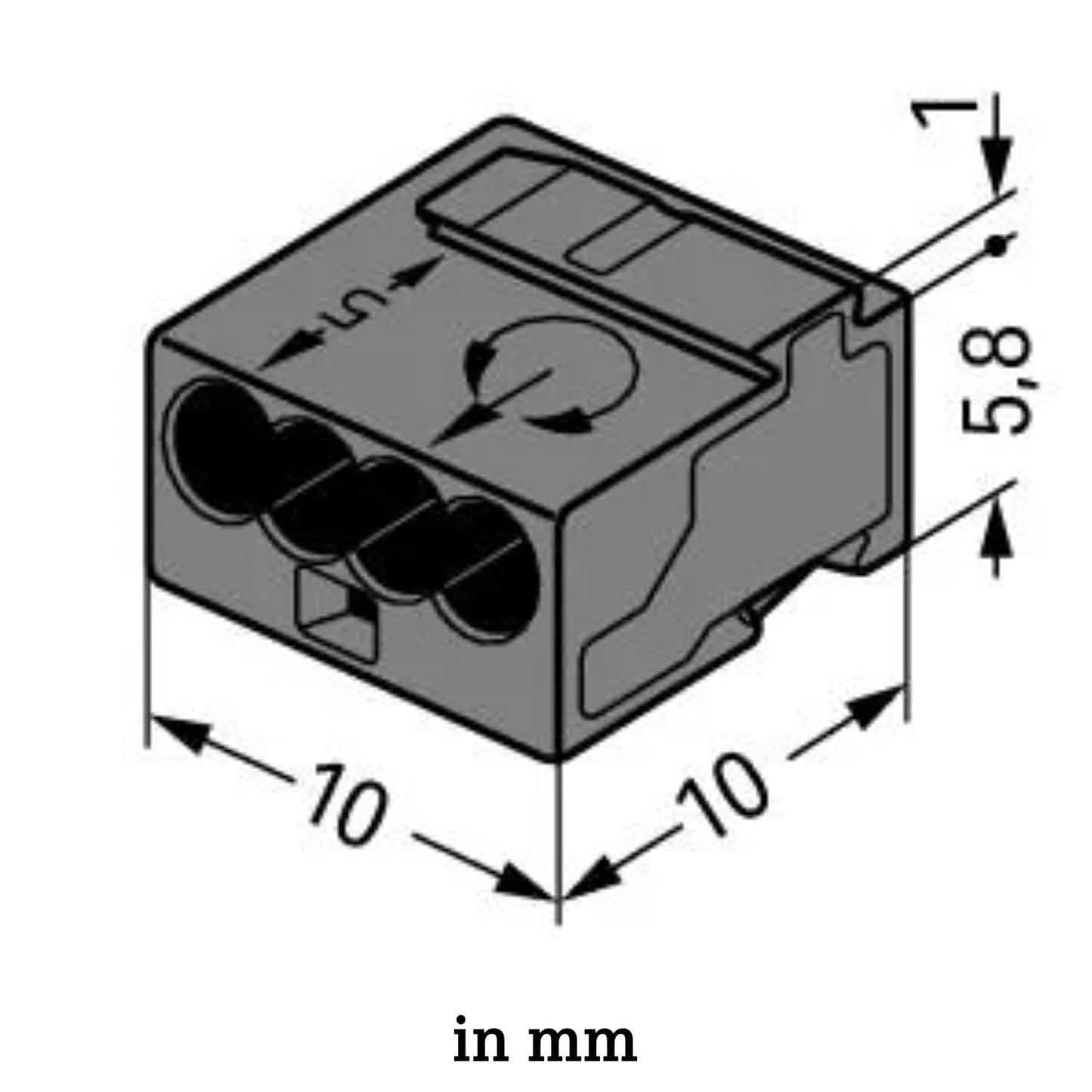 MICRO Verbindungsdosenklemmen-Set (100 Stück), Schwarz 4-Leiter Single