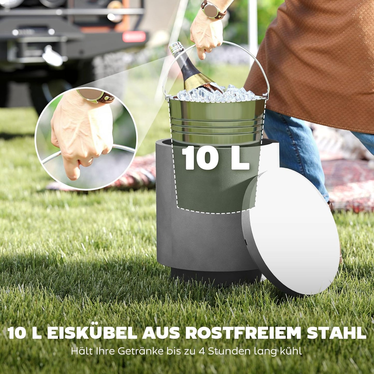 Beistelltisch mit Getränkekühler